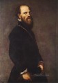 Hombre con encaje dorado Tintoretto renacentista italiano